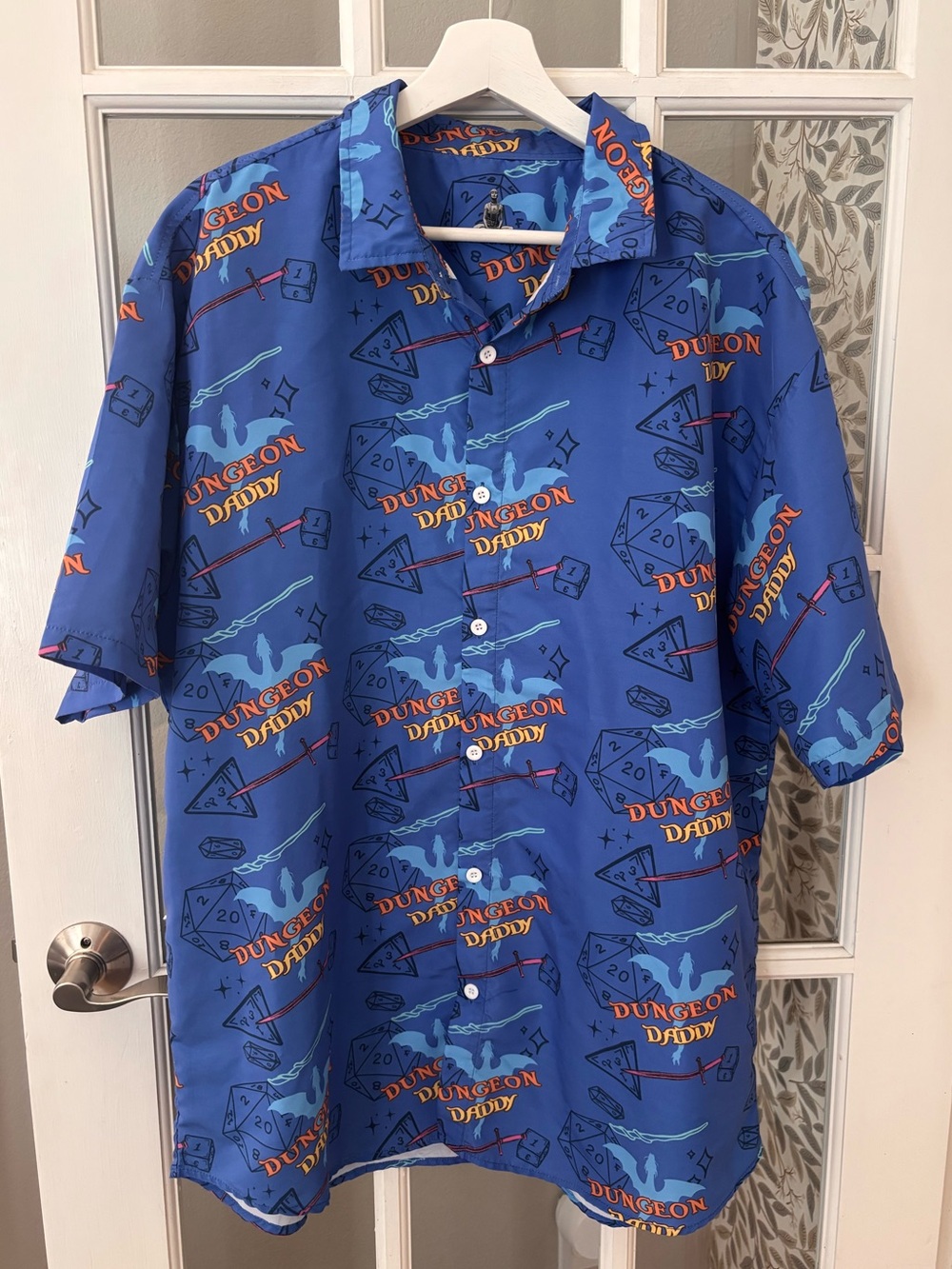 D&D Dungeon Daddy Short Sleeve Button-Down Shirt Sz XXL